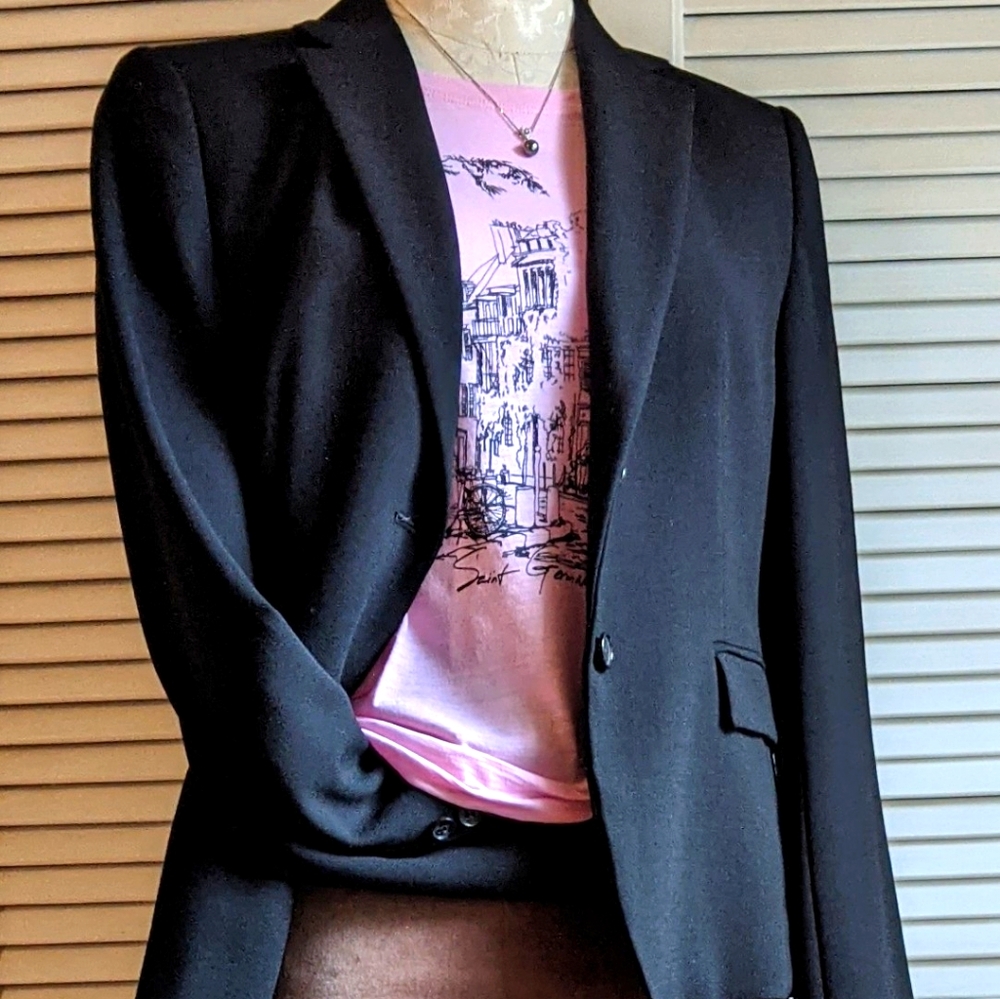 Timeless Crepe Wool black blazer by J.Crew